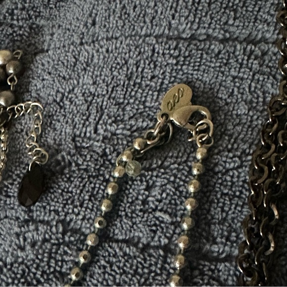 6pc Hearts Black Silver Jewel Necklace Lot - Picture 9 of 10